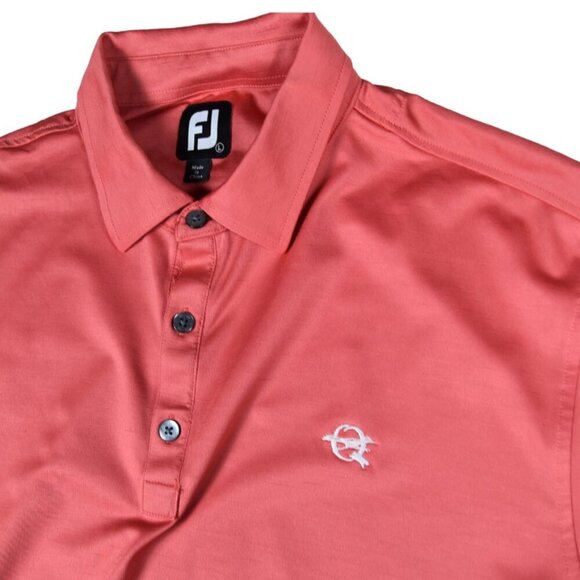 Footjoy Golf Polo Salmon Pink Roadrunner Embroidery Size Large Preppy Hybrid L - Picture 1 of 9